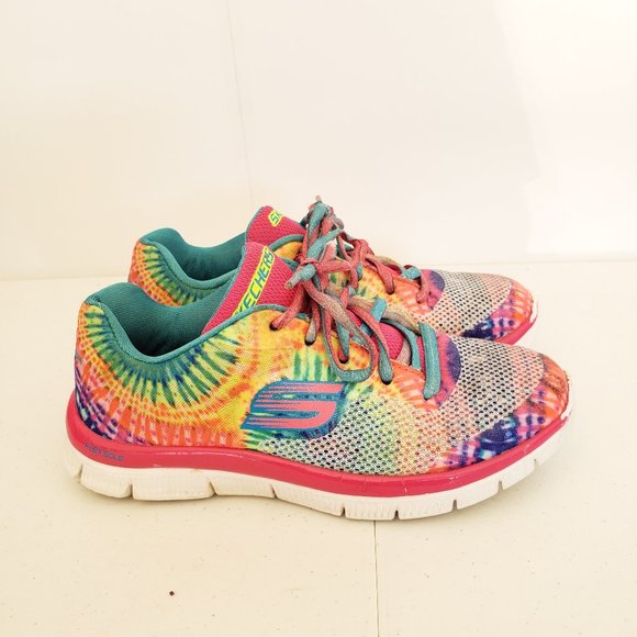 multi colored running shoes
